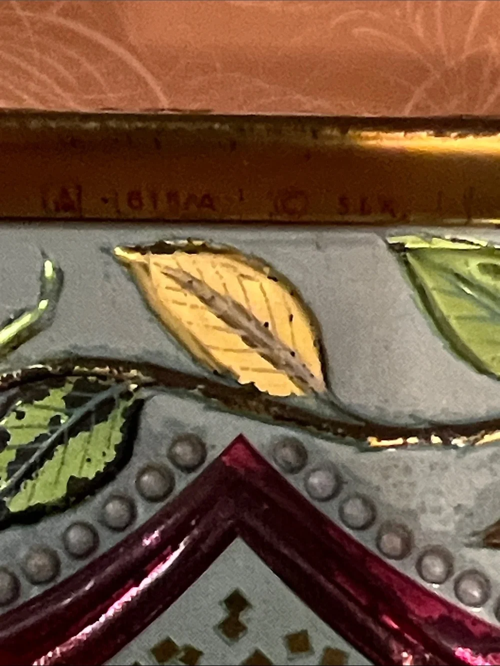 Vintage Rose Tin Trinket Box with Latch
